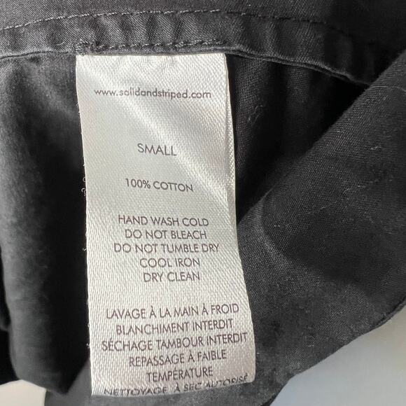 Solid & Striped The Delta Black Cotton Poplin Midi Dress Size Small - Picture 8 of 10